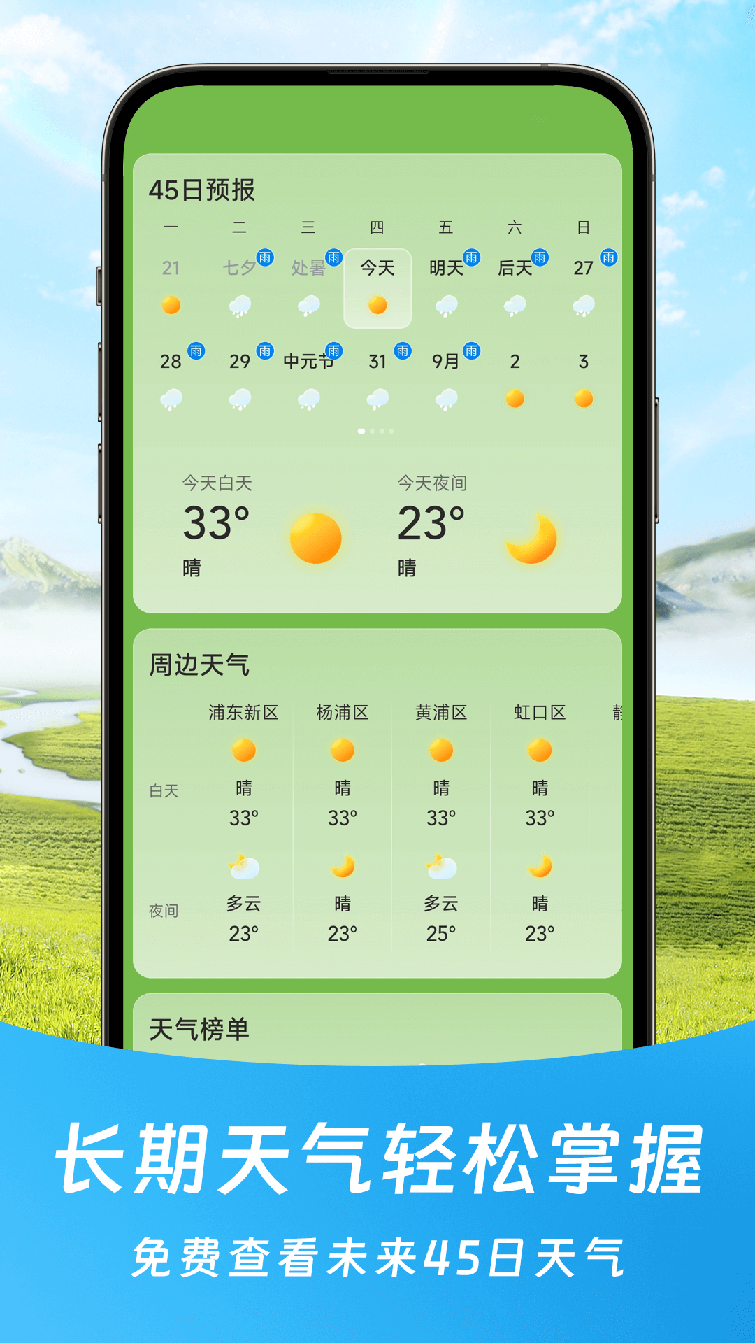 福气天气提供最新气象