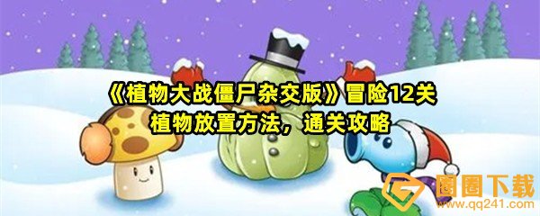 《植物大战僵尸杂交版》冒险12关植物放置方法，通关攻略