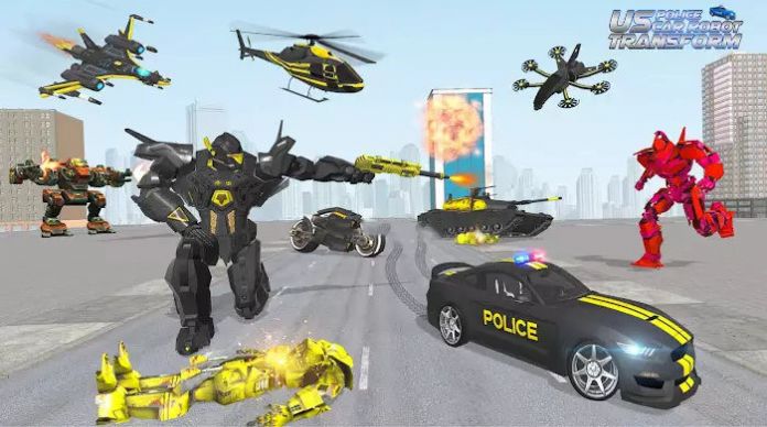美国警用机器人汽车大战手游下载