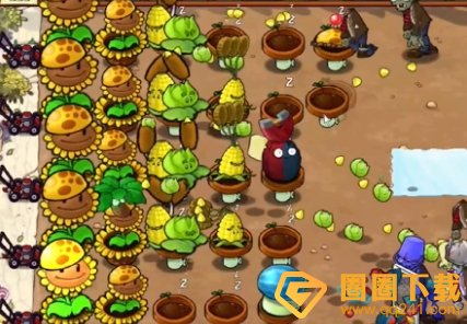 《植物大战僵尸杂交版》冒险29关无小车过关方法，关键的植物摆放位置